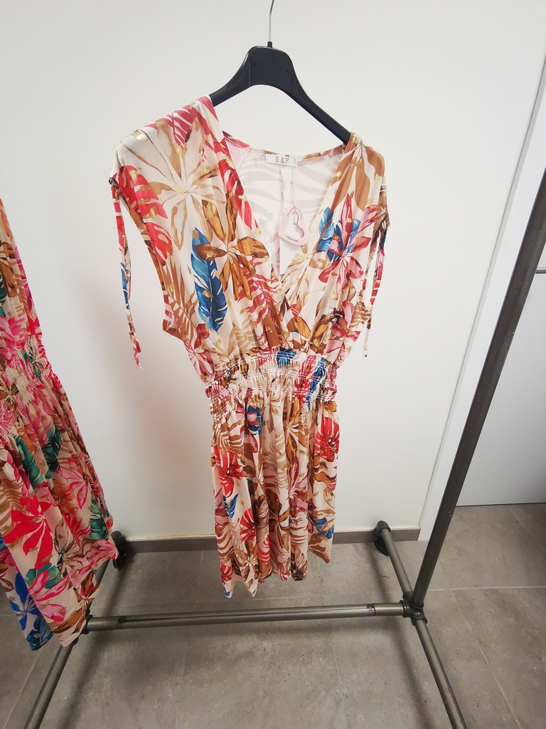 Robe courtes AVA "maillot corail-bleu