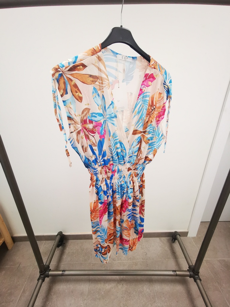 Robe courtes AVA "maillot bleu-fuchsia