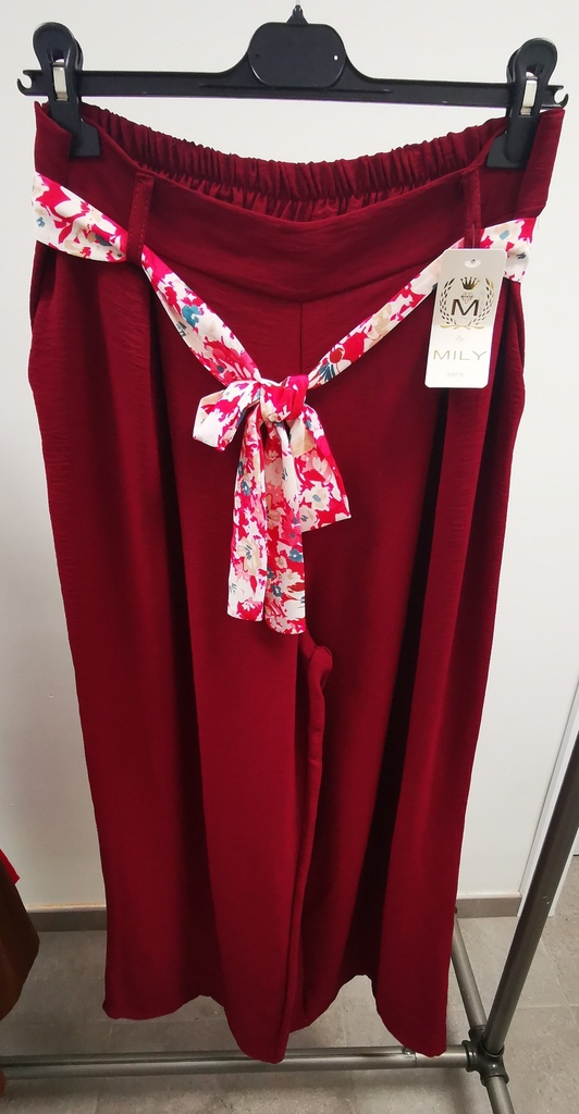 Pantalon uni "Mona" GT Bordeaux