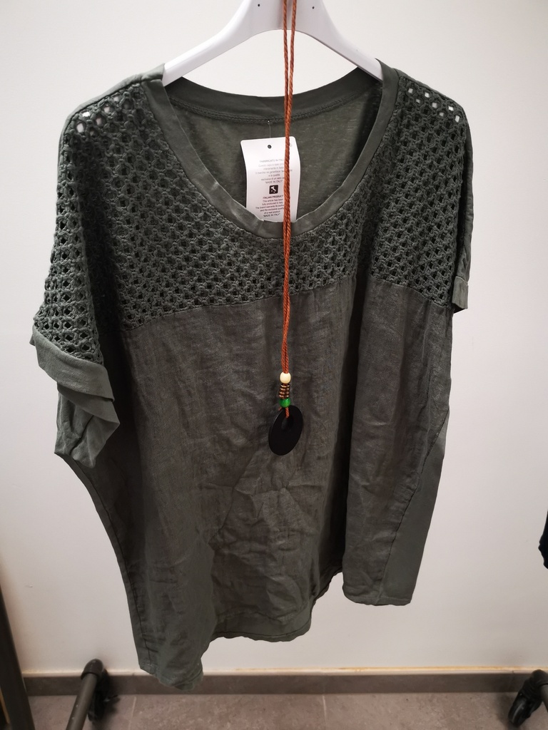 blouse Chloé kaki+collier