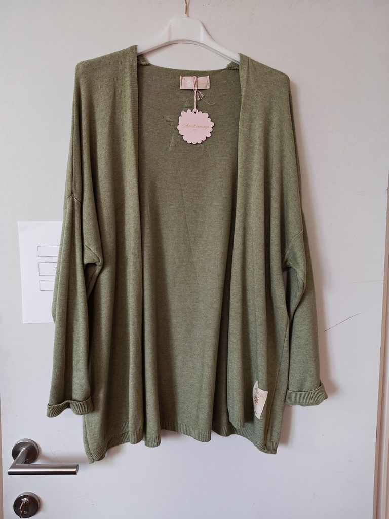 Gilet court uni "Coralie" sauge
