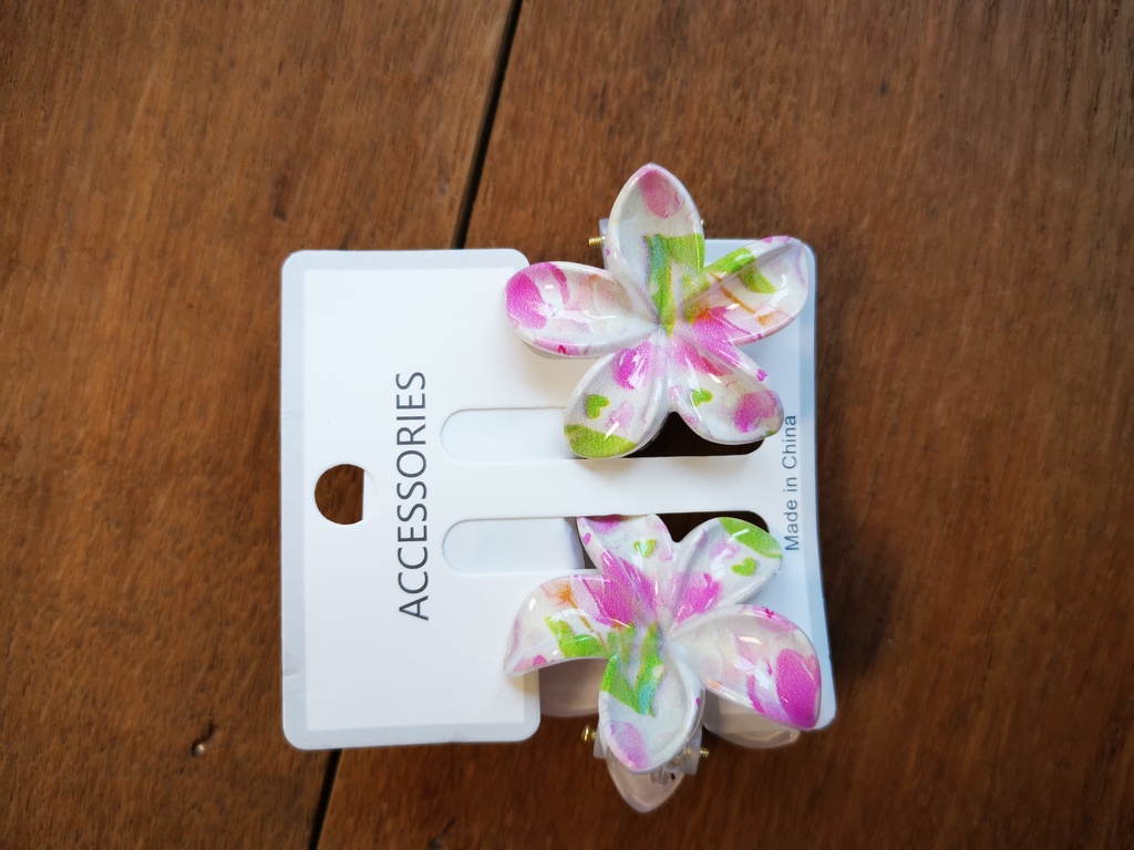 Duo pinces moyennes fleurs tulipe