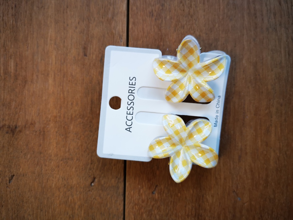 Duo Pinces vichy jaune