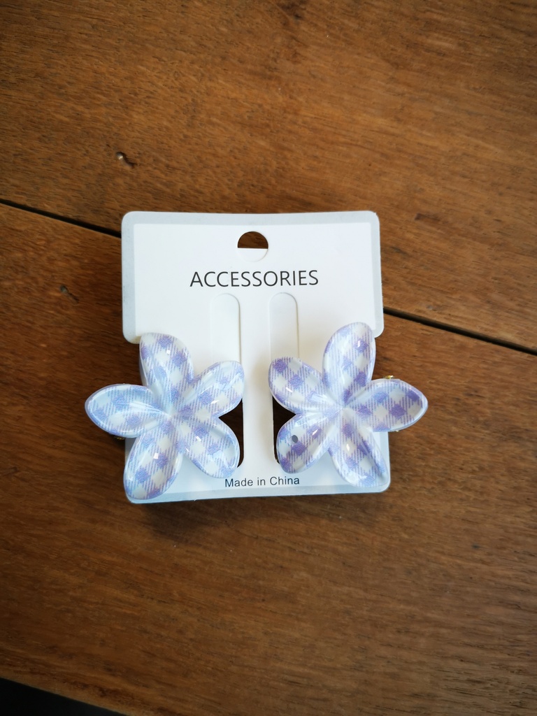 Duo Pinces vichy mauve