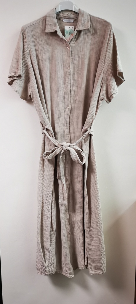 Robe en gaze de coton "Callista" Beige