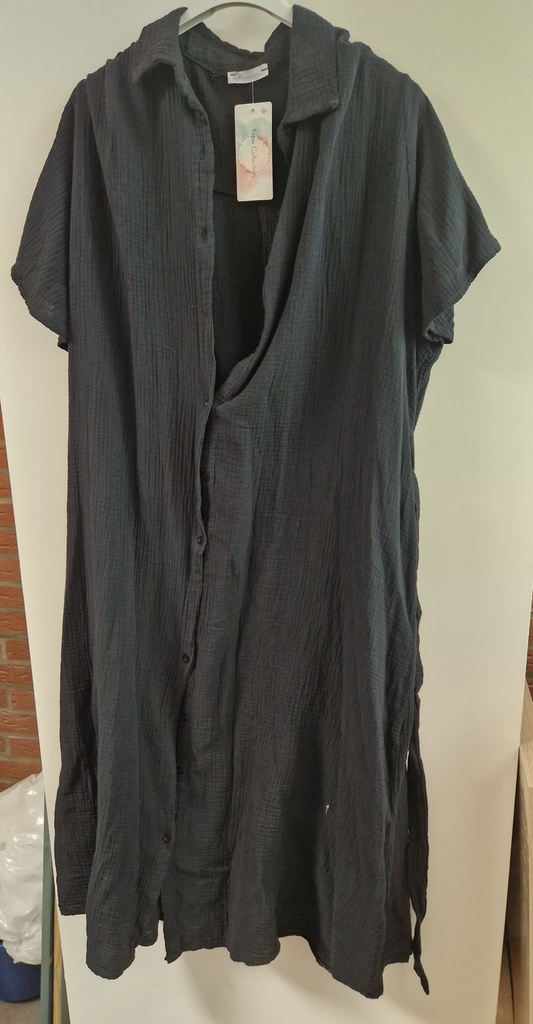 Robe en gaze de coton "Callista" Noire