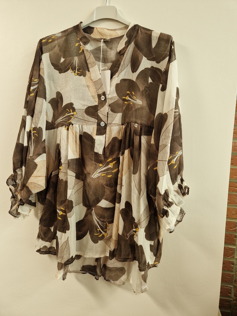 Blouse voile Alicia chocolat