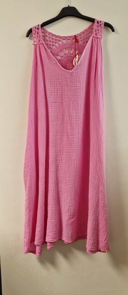 Robe Solaria rose gaze de coton