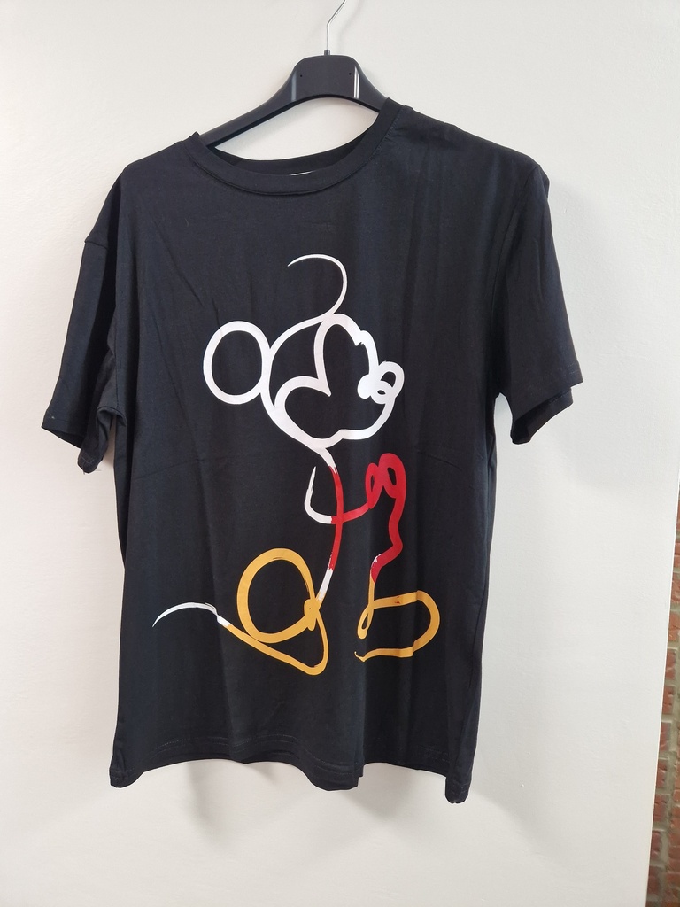T-shirt Mickey "coloris belge" noir