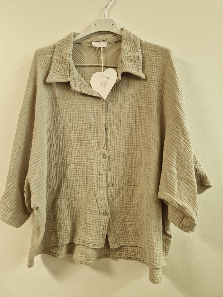 Chemise Allegra gaze de coton beige