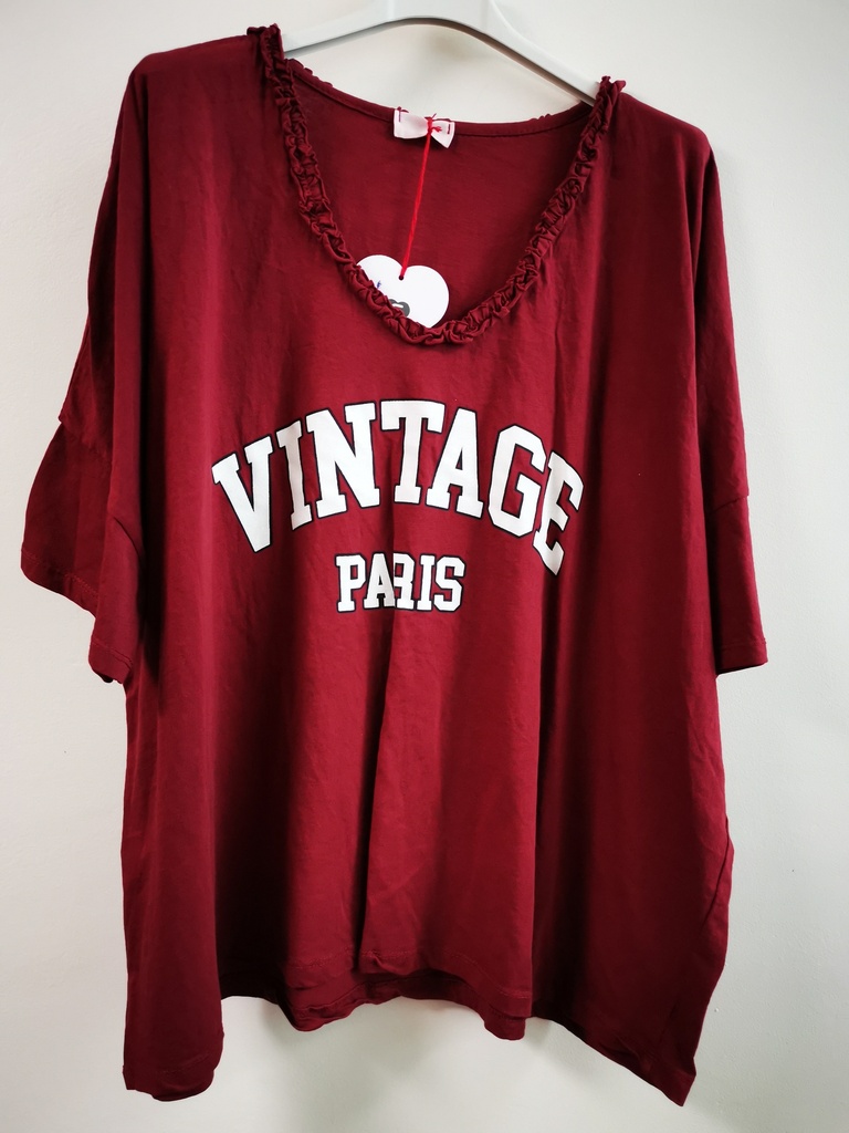 T-shirt Vintage bordeaux