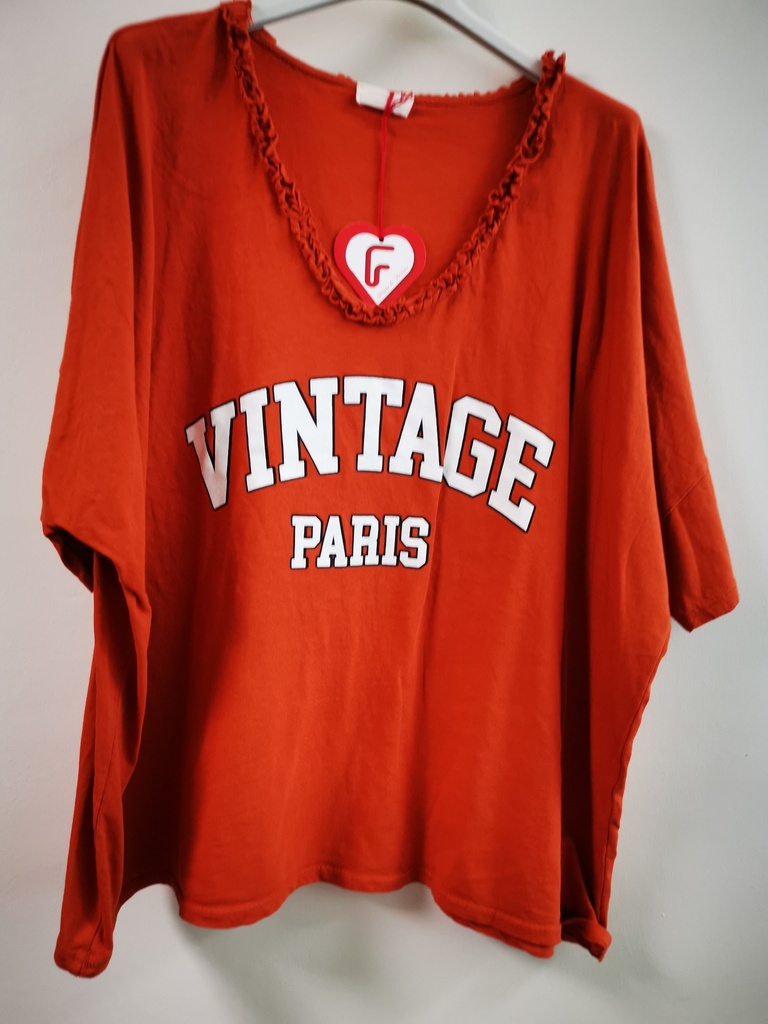 T-shirt Vintage rouille