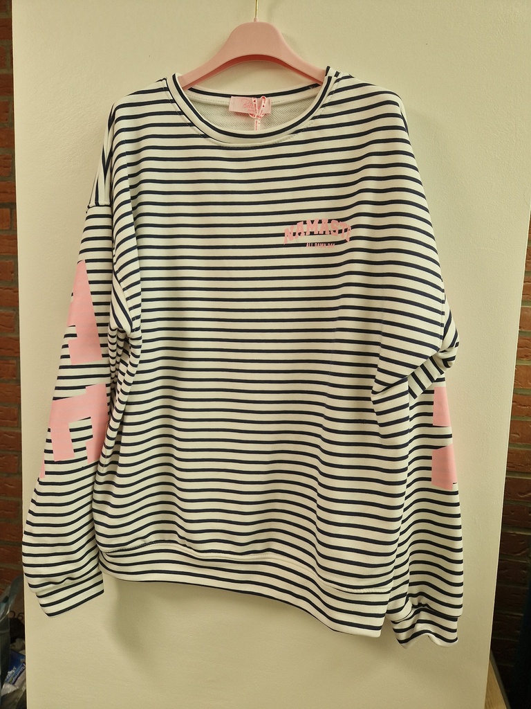 Pull "Namasté" marin/rose