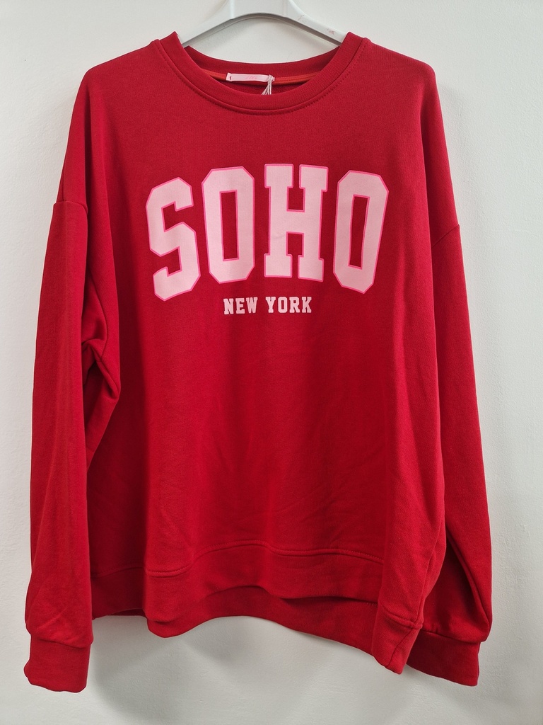 Pull Soho rouge-rose