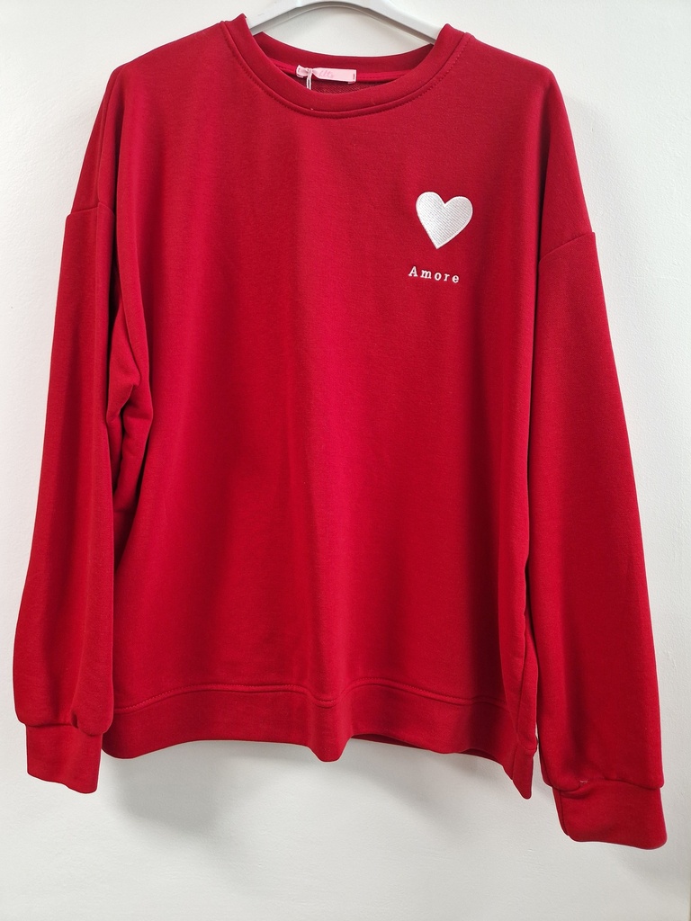 Pull Amore cœur rouge
