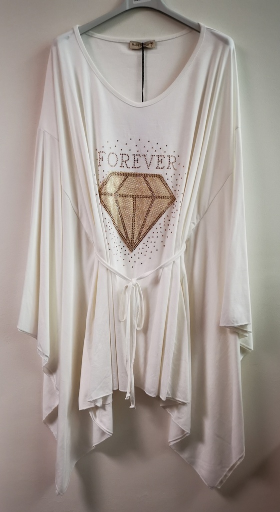 Tunique poncho "Claudette" Blanc