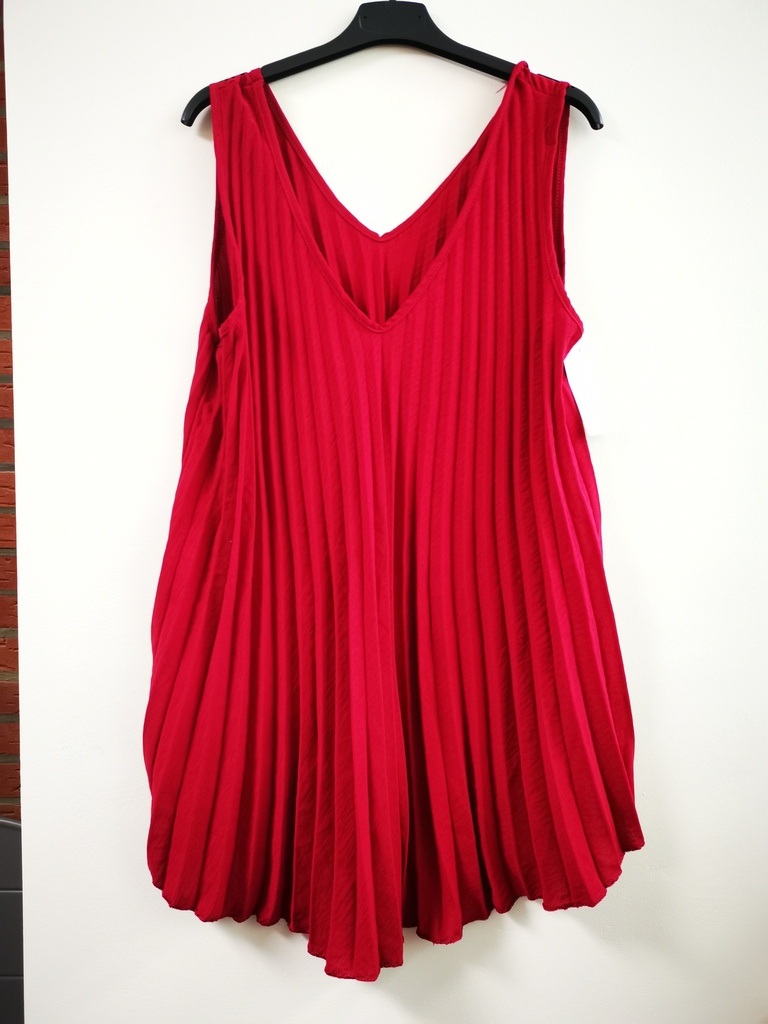 Top plissé "Loisia" bordeaux