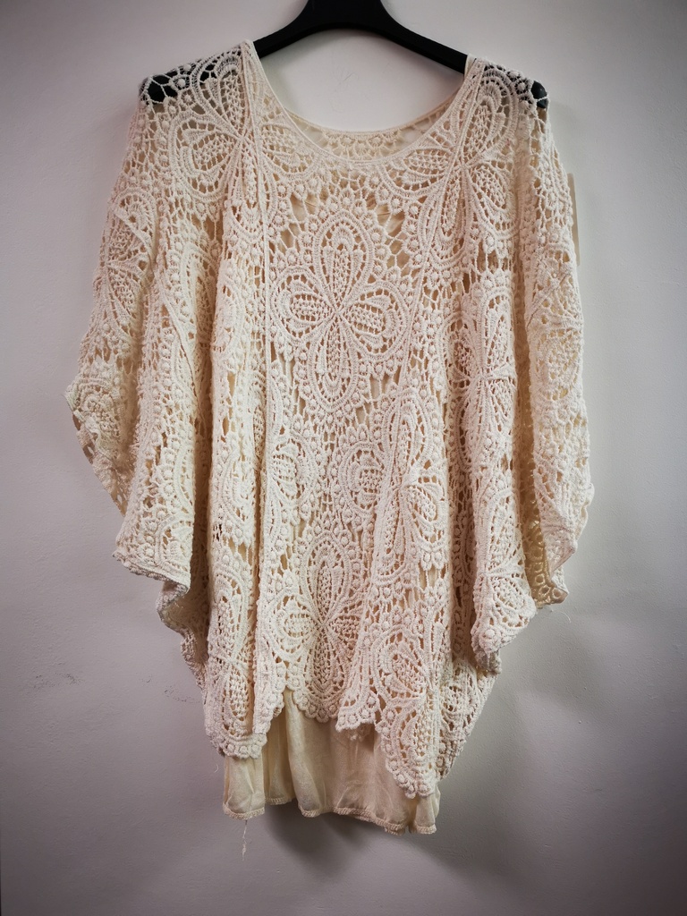 Blouse crochet 2pièces "Canopé" crème
