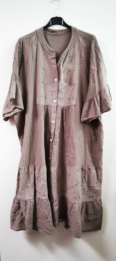 Robe "Alpha" boutons taupe