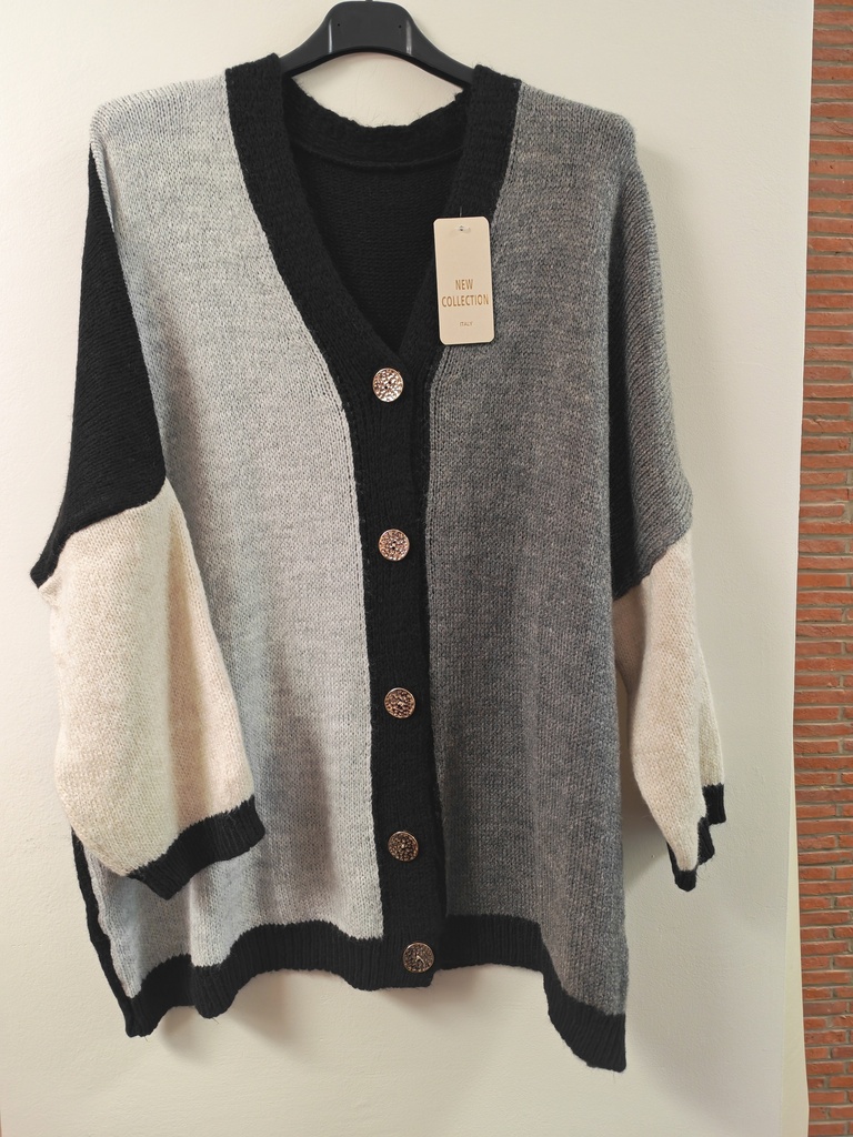 Gilet Domi noir-écru