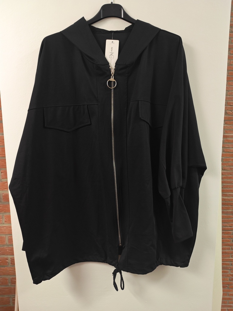 Gilet Steva à capuche noir