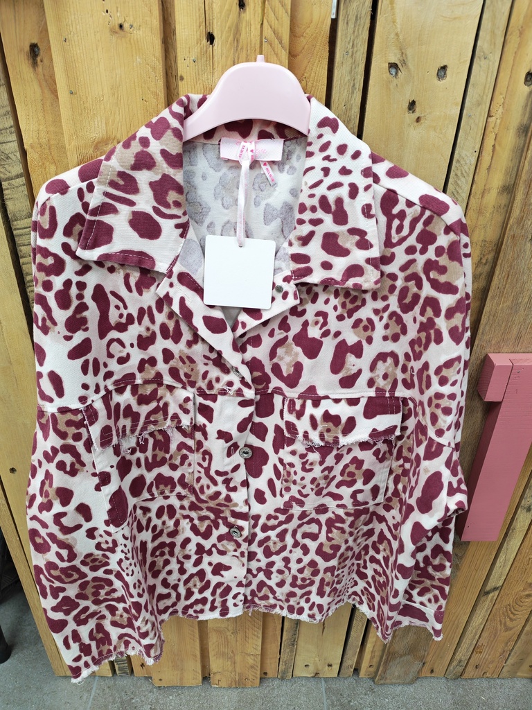 Veste léopard Beige & Bordeaux