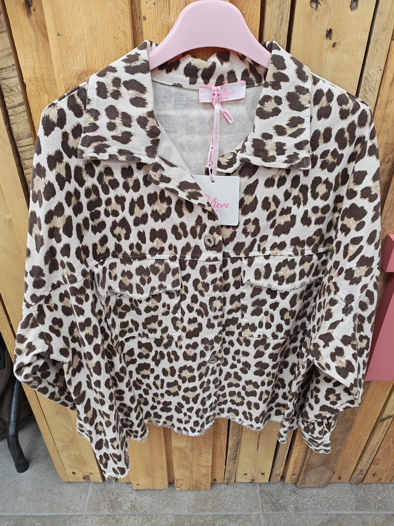 Veste léopard Beige & Chocolat