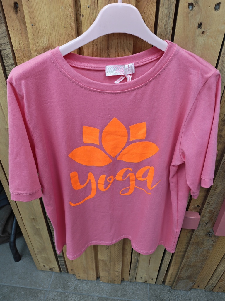 T-shirt "Yoga" rose peps & orange fluo