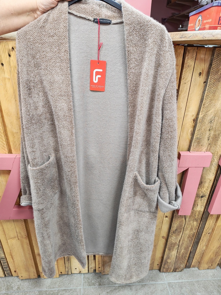 Gilet long "Zipo" beige