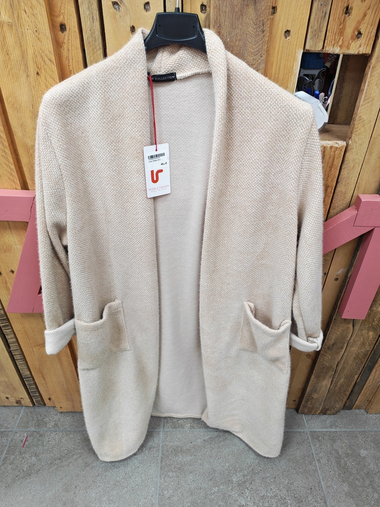 Gilet long"Zipo" écru