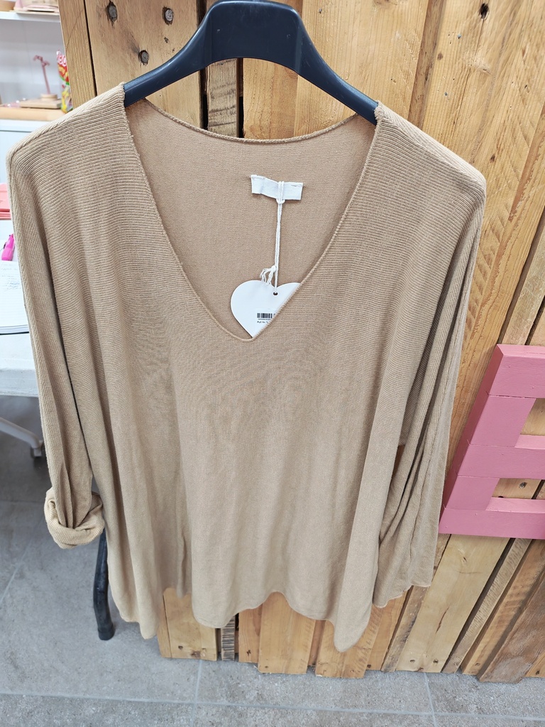 Pull fin "Lysandra" beige