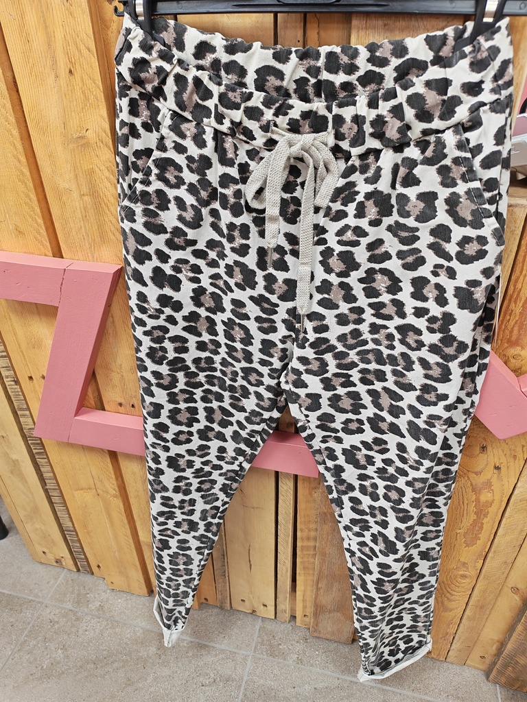 Pantalon magique léopard écru