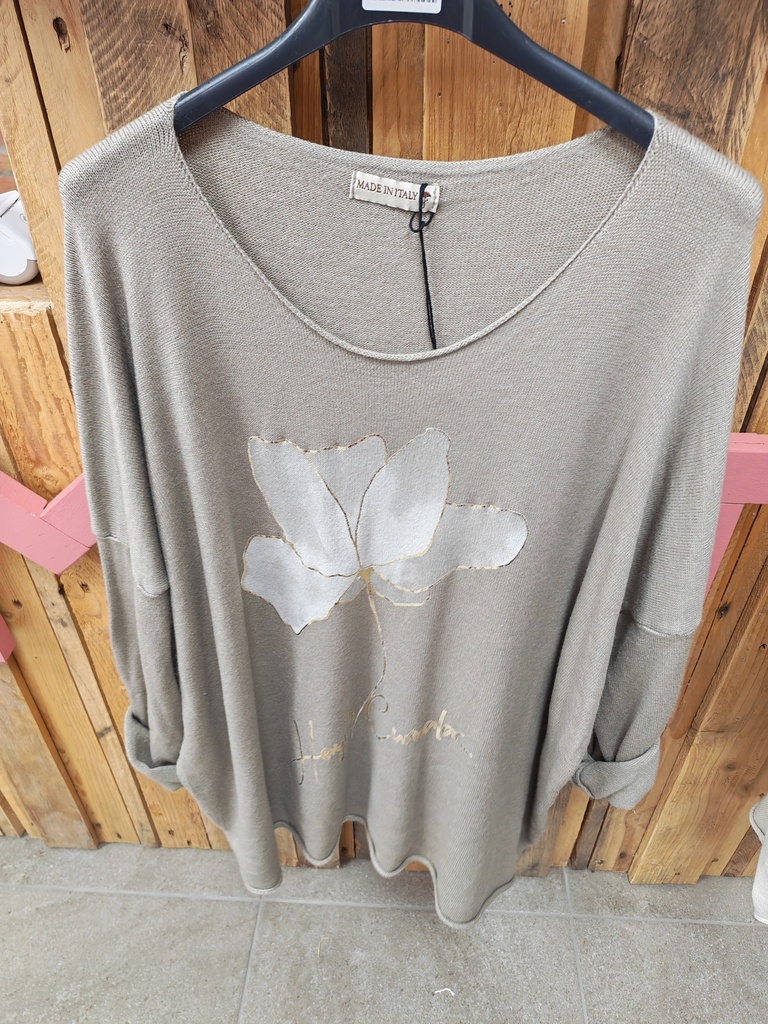 Pull Flower taupe