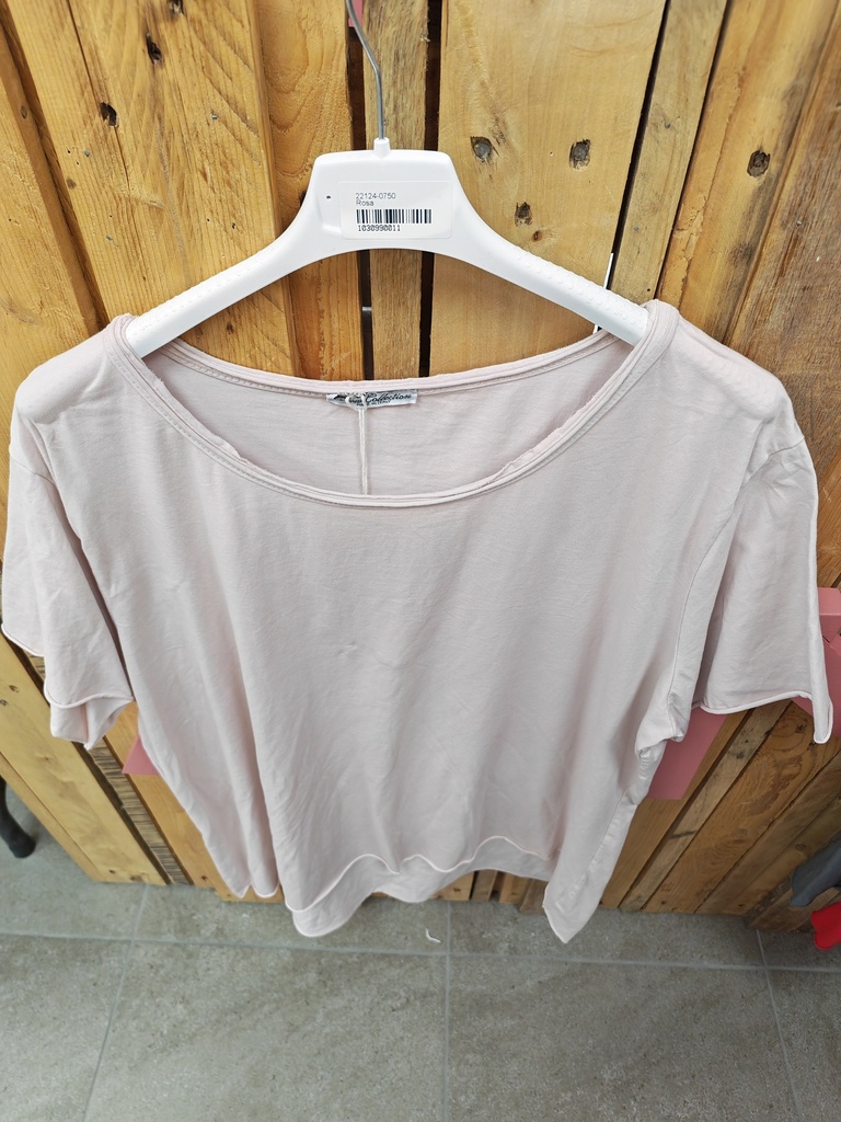 T-shirt col rond asym. "Lilwenn" gris clair