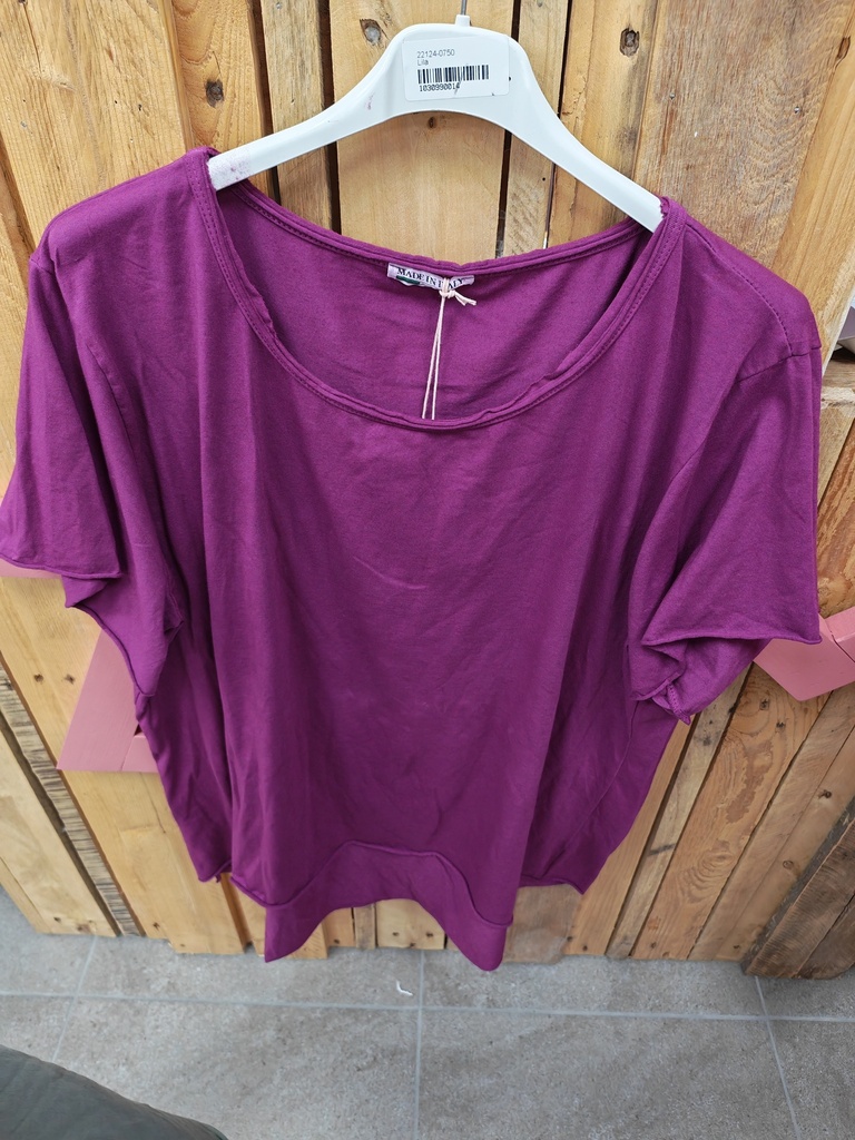 T-shirt col rond asym. "Lilwenn" mauve