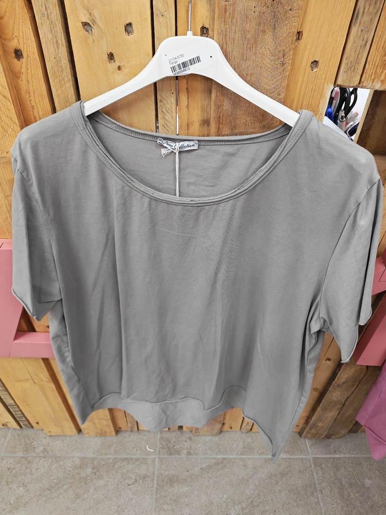 T-shirt col rond asym. "Lilwenn" taupe