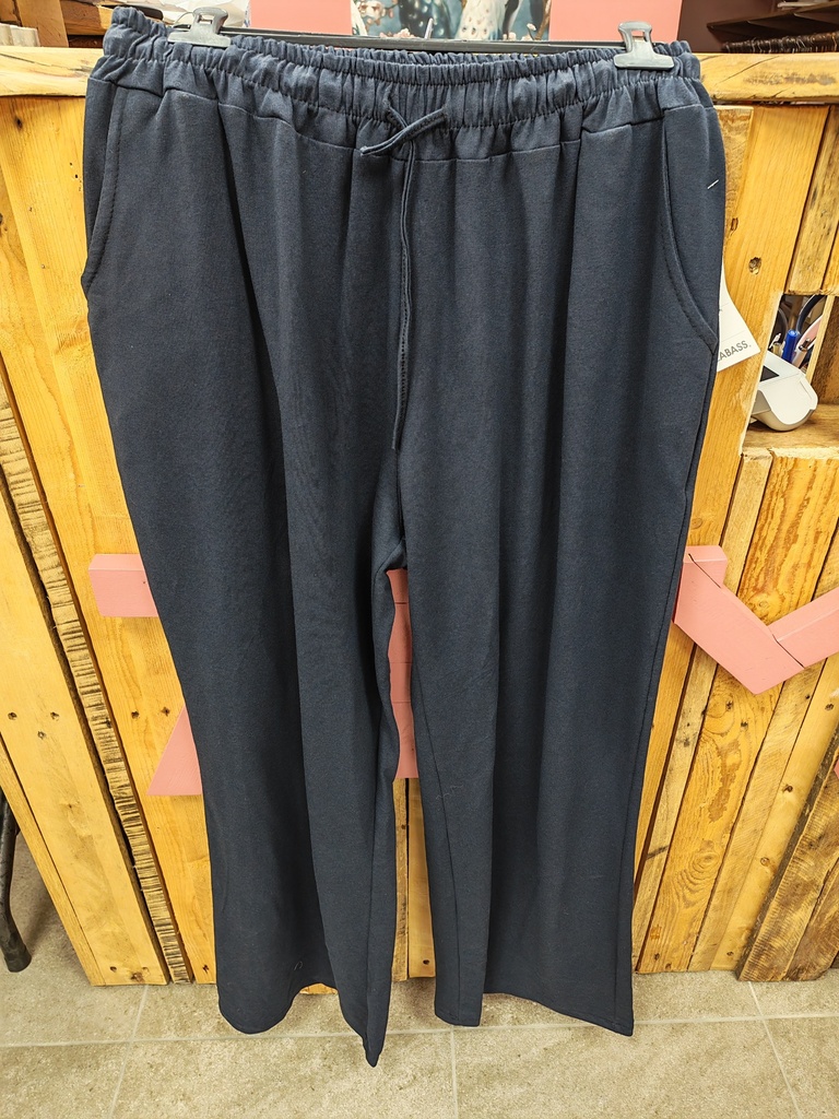 Pantalon jambes droite et larges avec poches marine