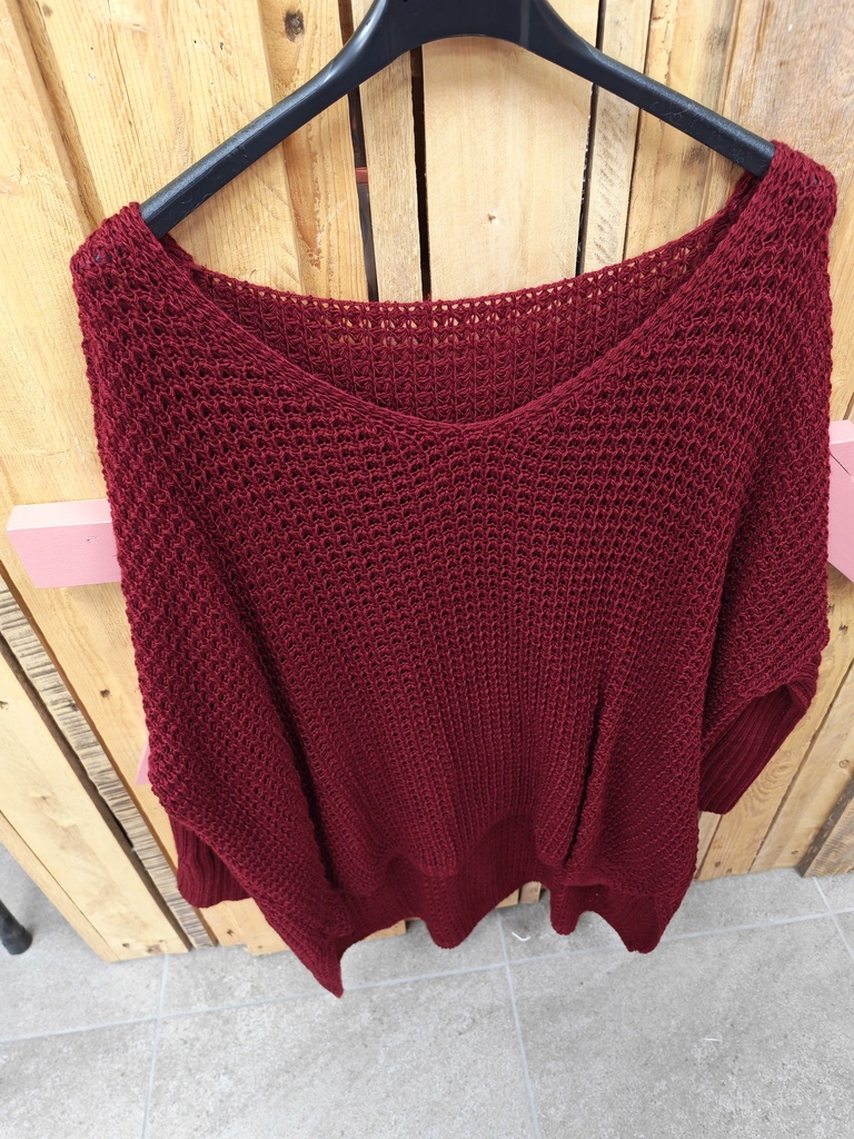 Pull "Alix" maille bordeaux