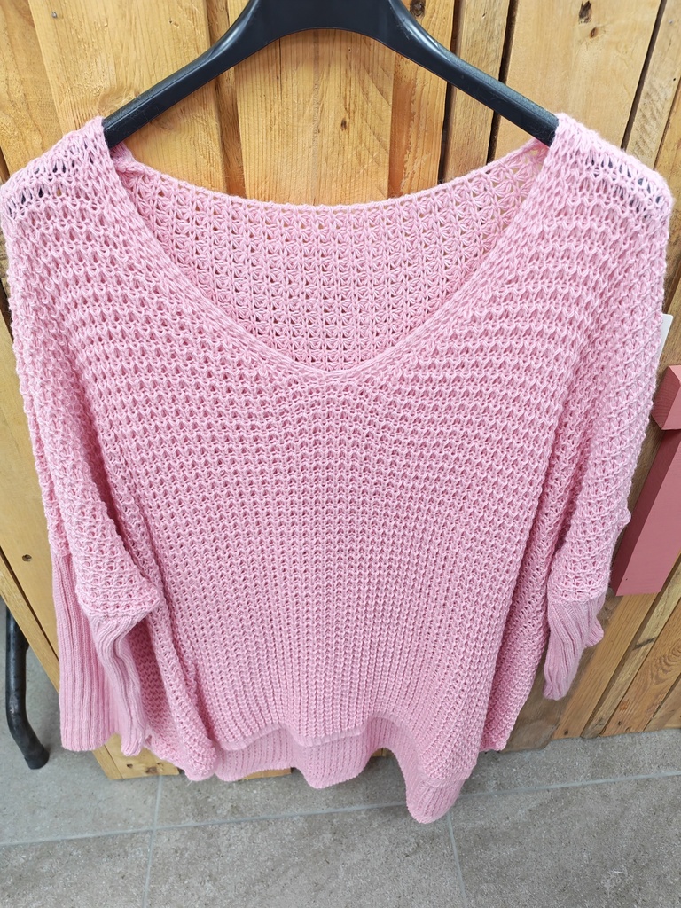 Pull "Alix" maille rose pâle