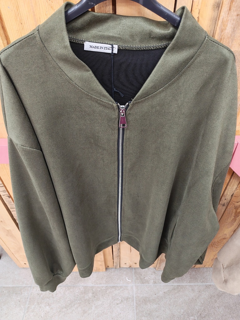 Bombers suédine kaki