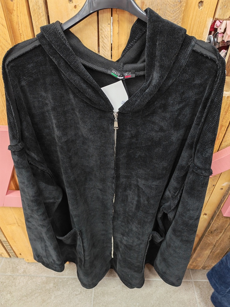 Gilet Eglantine velours côtelé noir