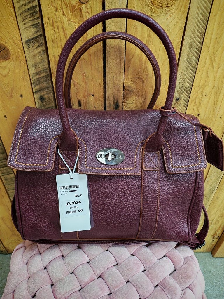Sac "Chêne" 100% Cuir Bordeaux