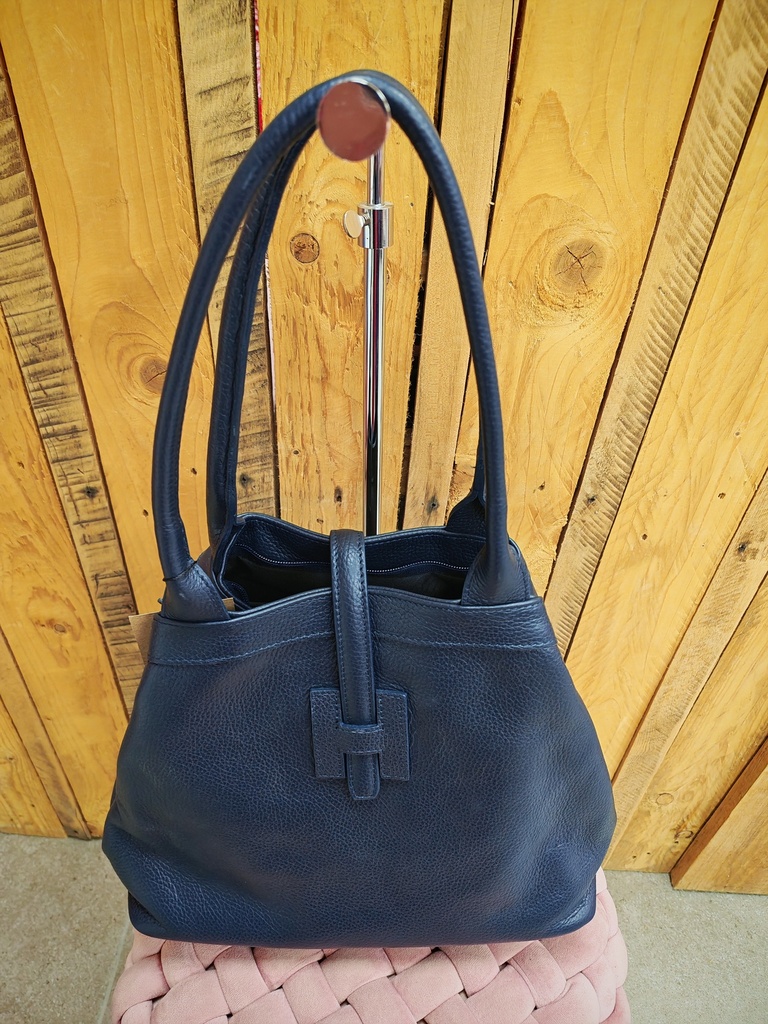 Sac "Pommier" 100% Cuir Marine