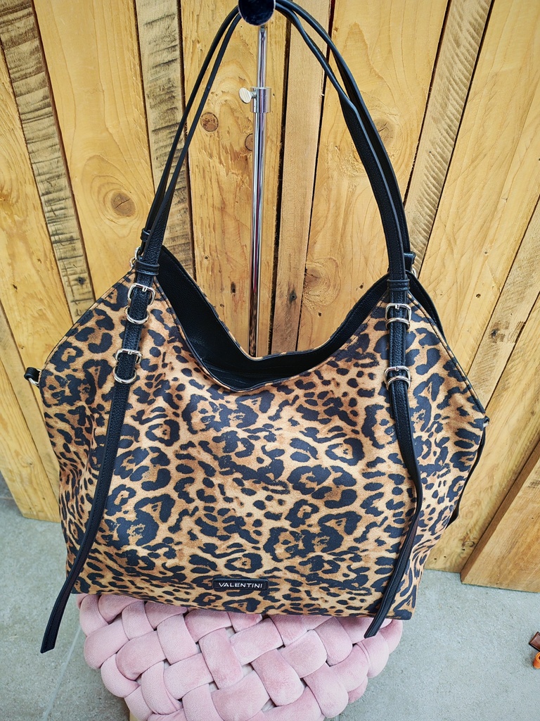 Sac léopard Camel & Noir