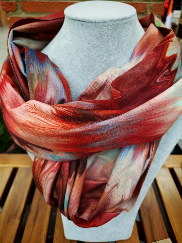 Foulard "Psyché" tons corail