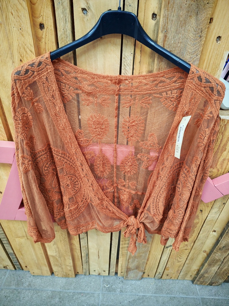 Gilet dentelle Trinity rouille