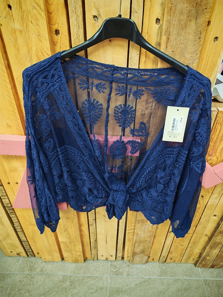 Gilet dentelle Trinity bleu marine
