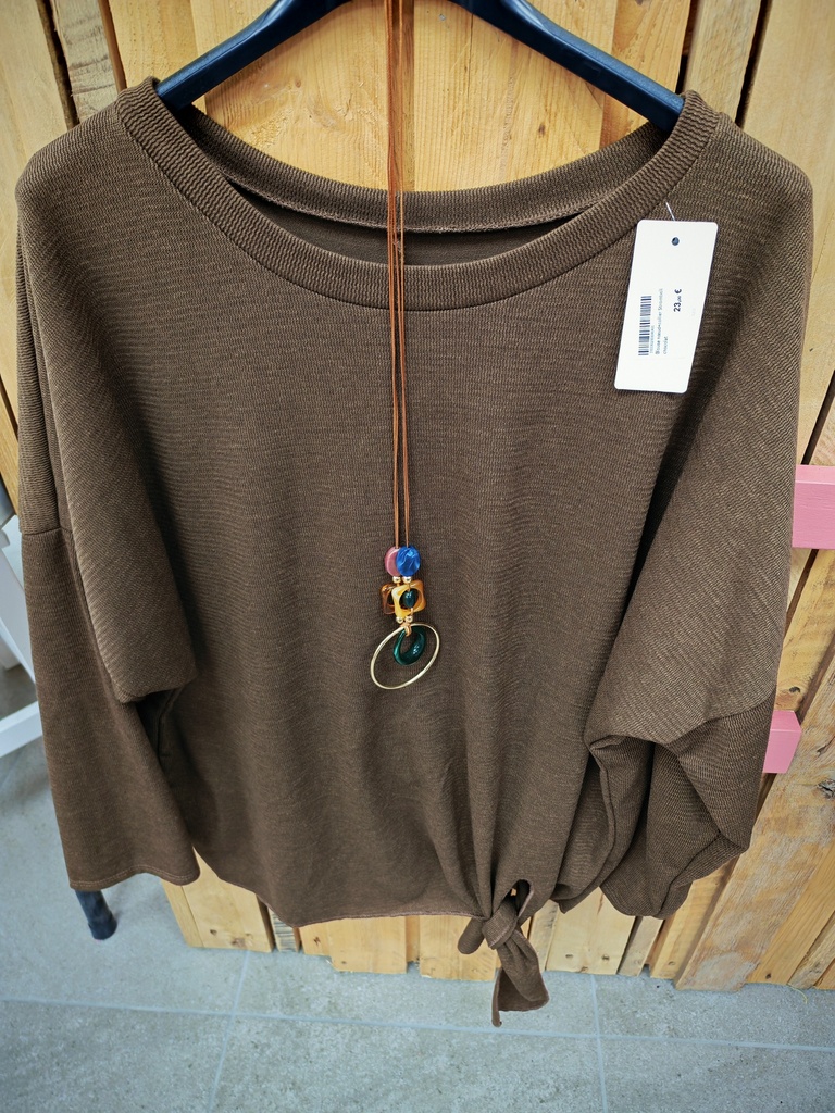 Blouse nœud+collier Stromboli chocolat