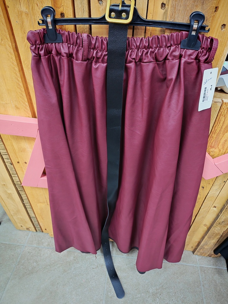 Jupe simili cuir "Burano" bordeaux 