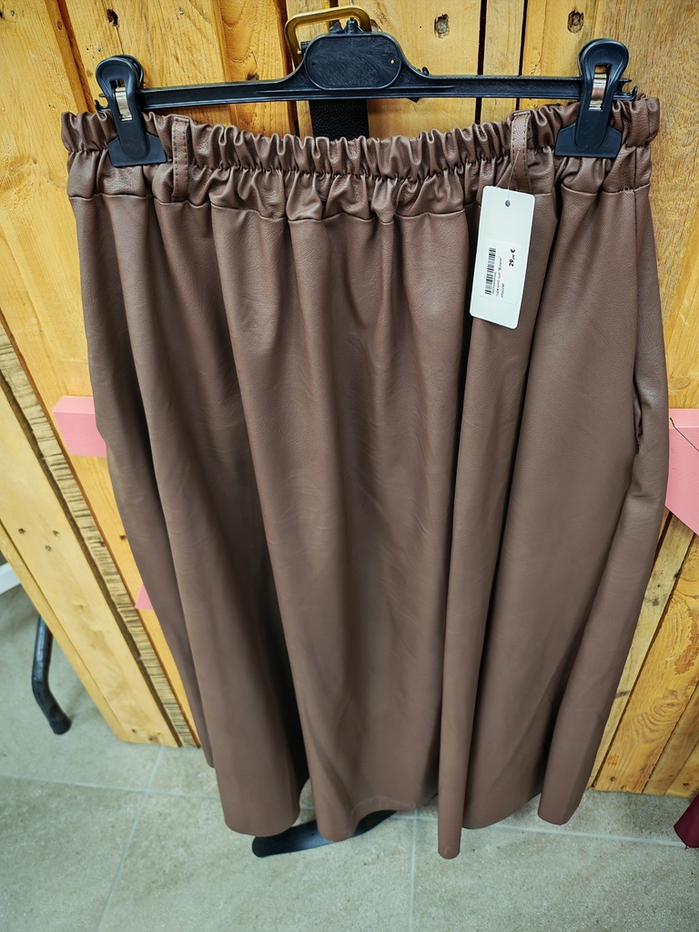 Jupe simili cuir "Burano" chocolat
